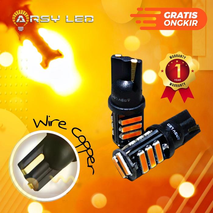Gambar Lampu Sein Sen Motor Led T10 7014 11 titik Super Bright Kuning Amber - Orange dari ARSYSTORE AUTOLED undefined 5 Tokopedia