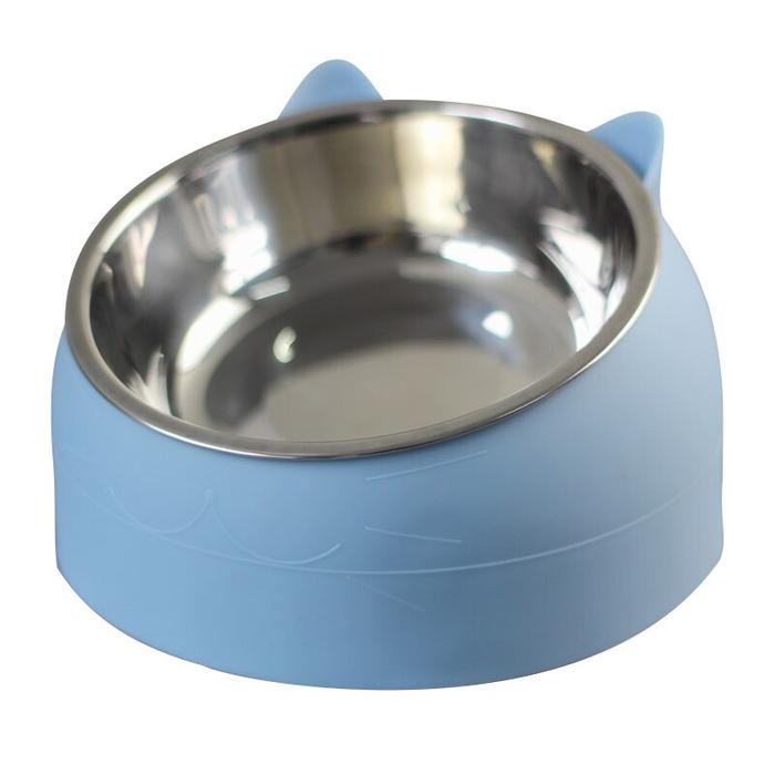 Gambar Cat Dog Bowl Tilted Stainless Steel Bowl Pet Feeder Non Slip - BIG, Biru Muda dari TOKO SINYO undefined Tokopedia