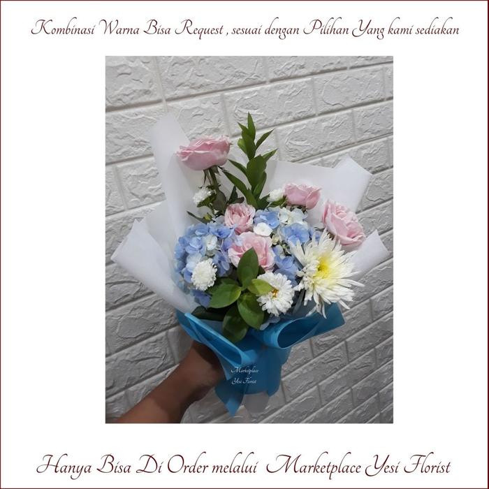 Gambar Buket Bunga Asli di Semarang || Buket Bunga Murah II Buket Rose - Buket Hydrangea, bebas dari Yesi Florist undefined Tokopedia