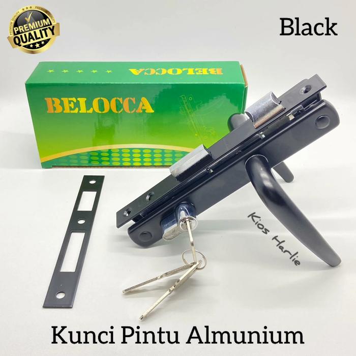 Gambar kunci pintu aluminium, handle kunci pintu, kunci pintu rumah - Hitam dari Kios Harlie 1 undefined Tokopedia