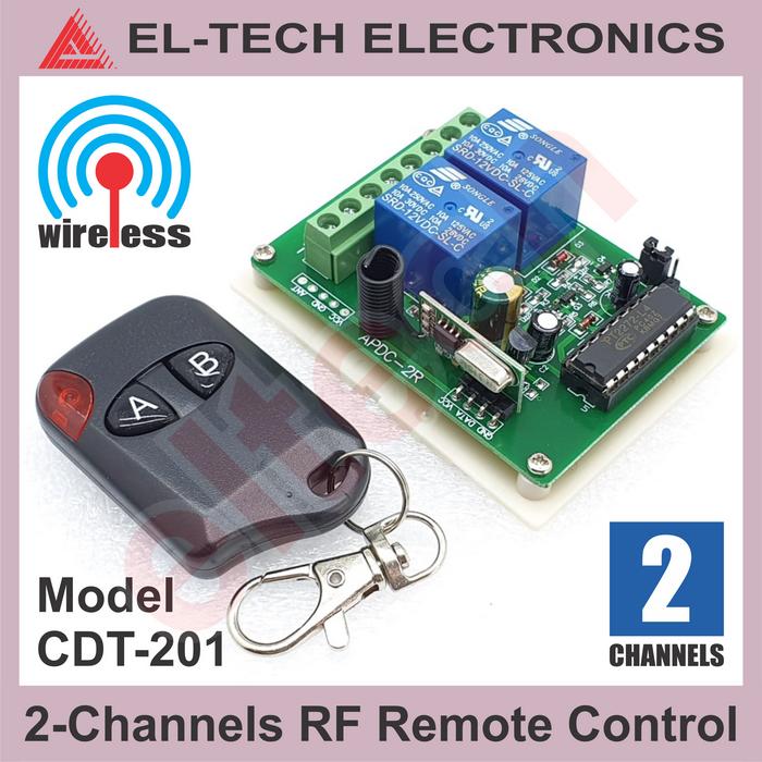 Jual 2Ch RF Remote + Receiver Control Kontrol Jarak Jauh Penerima Relay ...