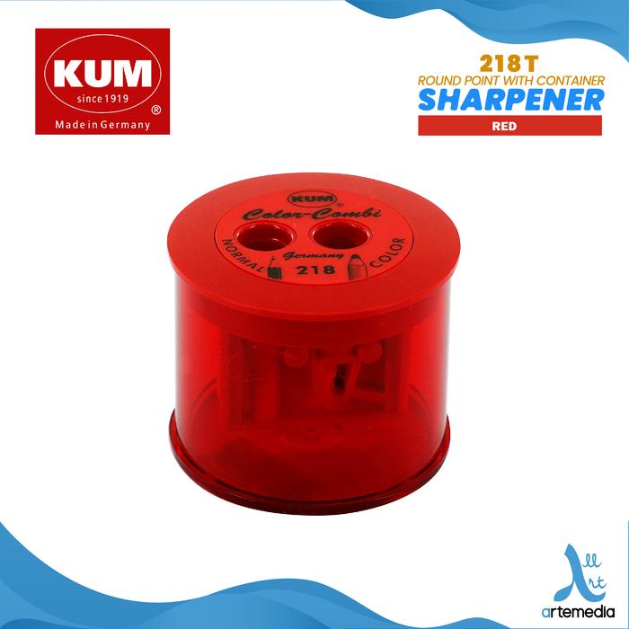 Gambar Rautan Pensil KUM Sharpener 218T Round Point Container - RED dari Artemedia_NEW undefined Tokopedia