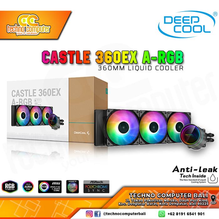 Gambar AIO LIQUID COOLER DEEPCOOL CASTLE 360EX A-RGB - Hitam dari Techno Computer Bali undefined Tokopedia
