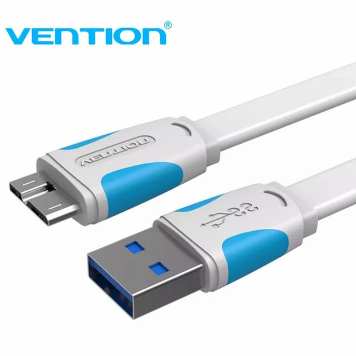 Gambar Vention Kabel USB Harddisk External USB 3.0 to Micro B Flat Cable A-12 - Putih, 1,5 Meter dari BANK KIT undefined Tokopedia