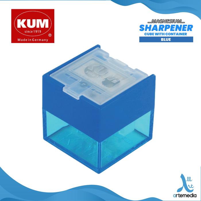 Gambar Rautan Pensil KUM Sharpener Magnesium Cube Container - 2 HL MG BLUE dari Artemedia_NEW undefined Tokopedia