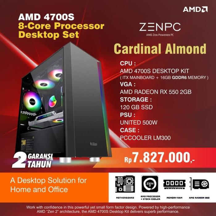 Jual Zen PC Cardinal Almond AMD 4700S /RX 550 2GB,/SSD 128GB