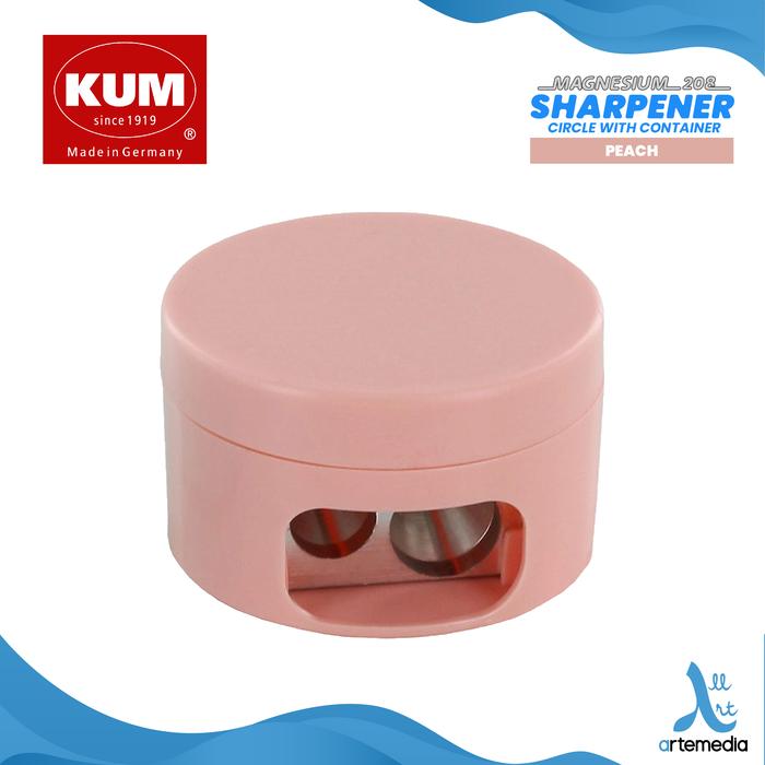 Gambar Rautan Pensil KUM Sharpener Magnesium 208 Circle Container - 2 MG PEACH dari Artemedia_NEW undefined Tokopedia
