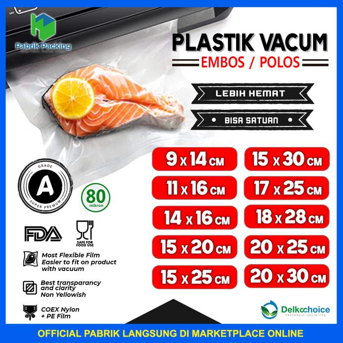 Gambar PLASTIK VACUUM VACUM VAKUM MAKANAN POLOS EMBOSSED EMBOS MEDIUM SIZE - EMBOS HITAM, 14X16 CM dari PabrikPacking undefined Tokopedia