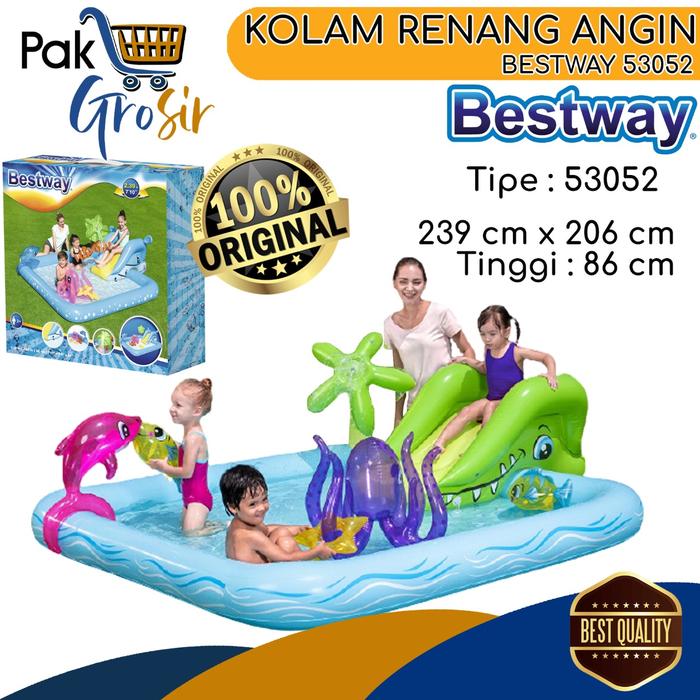 Gambar Kolam Renang Anak Bestway 53052 Perosotan Fantastic Aquarium Play Pool Set Air Mancur - Kolam Saja dari PakGrosir undefined Tokopedia