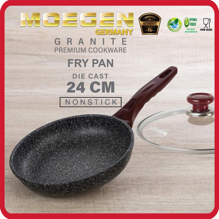 Gambar Moegen Germany Fry Pan 24cm Granite Series Plus Tutup Kaca - Hitam dari Moegen Cookware undefined Tokopedia