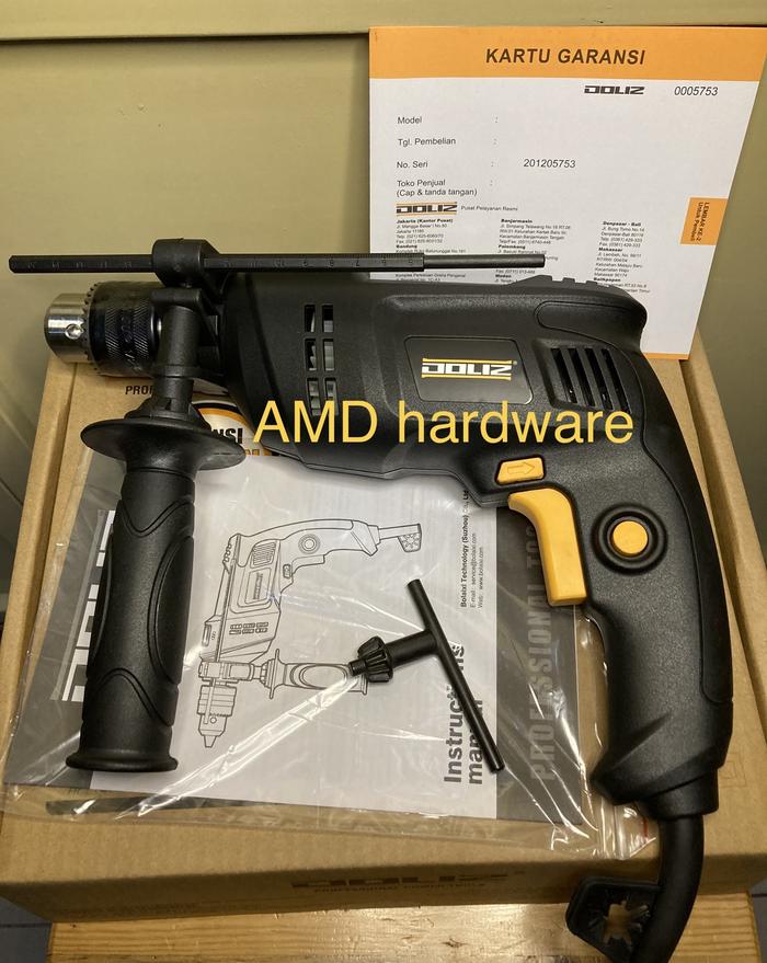 Gambar MESIN BOR TEMBOK BETON BESI IMPACT DRILL 13mm DOLIZ BA670 Bolak Balik - UNIT SAJA dari AMD hardware undefined Tokopedia