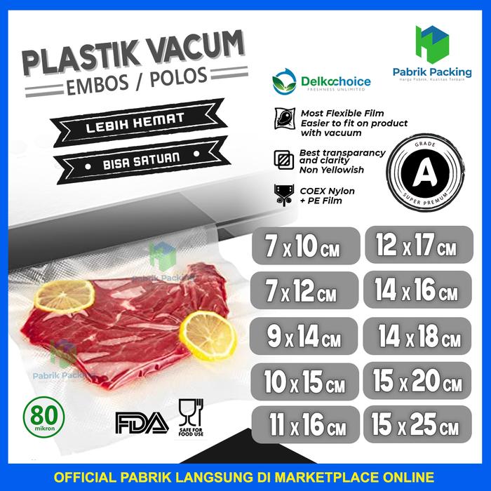 Gambar PLASTIK VACUUM VACUM VAKUM MAKANAN POLOS EMBOSSED EMBOS SMALL SIZE - EMBOS HITAM, 15X25 CM dari PabrikPacking undefined Tokopedia