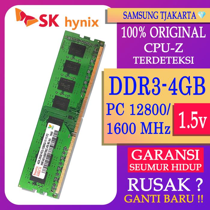 Jual RAM PC HYNIX DDR3 4gb 12800 1600MHz ORI RAM KOMPUTER RAM PC - Main Image