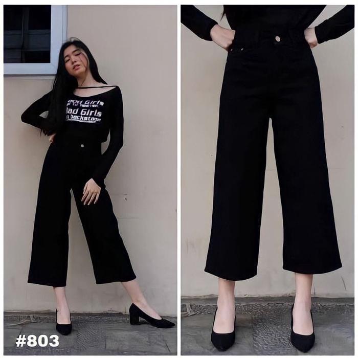 Gambar CELANA KULOT WANITA HITAM DAN SNOW BLACK HIGHWAIST TERBARU/MURAH - Hitam, 29 dari MKR fashion undefined Tokopedia
