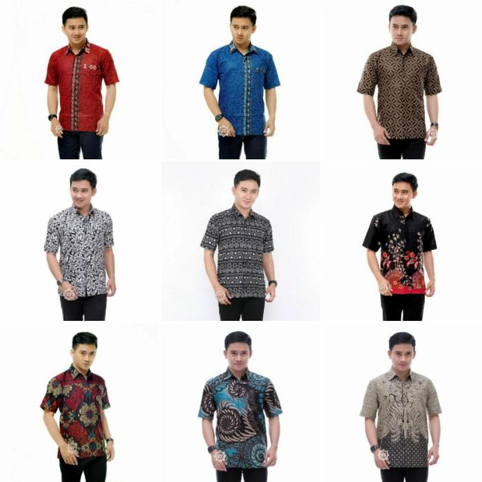 Gambar kemeja koko pria lengan pendek seragam hadroh modern new motif katun - batik acak, M dari Batik Lanange Zeli undefined Tokopedia
