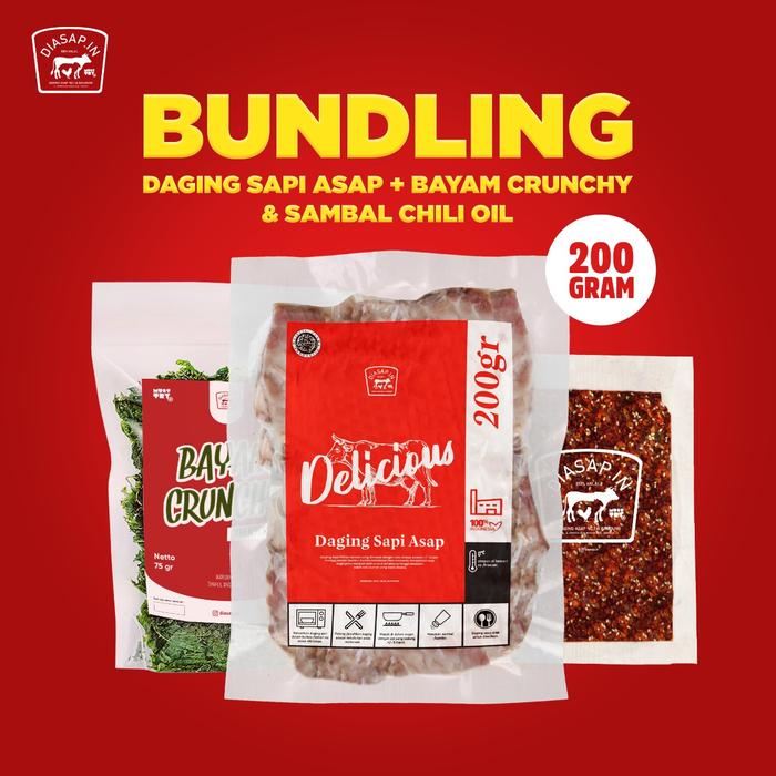 Gambar SEI SAPI Frozen DIASAPIN 200gr + 1 Bayam Crunchy + 1 Sambal 50gr - Chili Oil dari DIASAPIN undefined Tokopedia