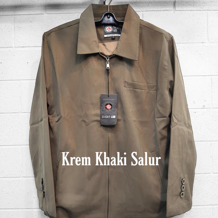 Gambar Jasket Semijas Jas Jaket | Salur Vertical Twist Saku Dalam | Greetlee - Krem Khaki, XXL dari Black Pino undefined Tokopedia