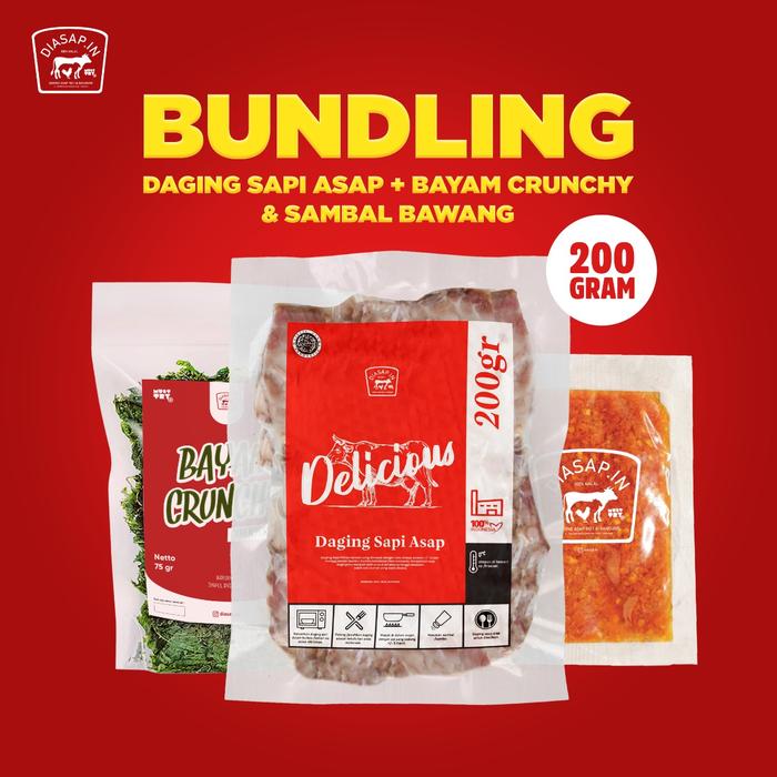 Gambar SEI SAPI Frozen DIASAPIN 200gr + 1 Bayam Crunchy + 1 Sambal 50gr - Sambal Bawang dari DIASAPIN undefined Tokopedia