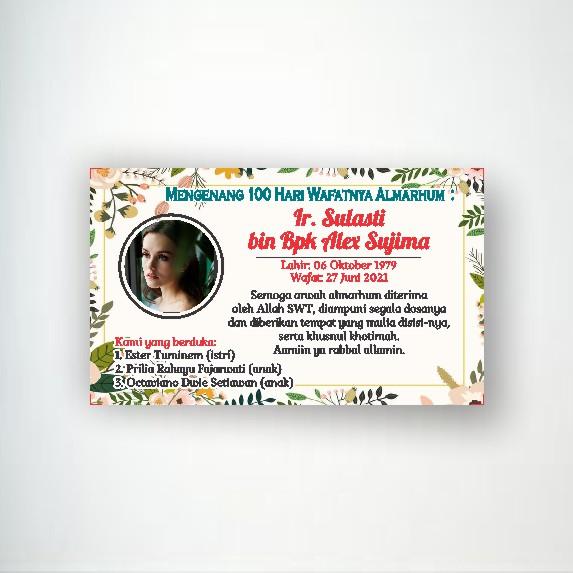 Gambar kartu ucapan mengenang 40 hari meninggal - desain 10 dari Hamdalah Printing undefined Tokopedia