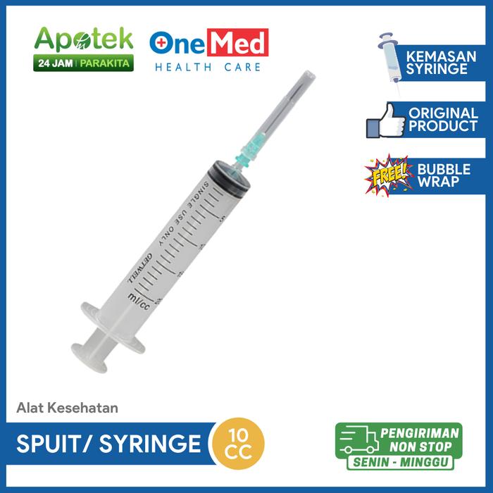 Gambar Spoit Disposable Syringe Alat Suntik Jarum Suntik OneMed Alat Kesehat - 10 CC dari Apotek24jamParakitaMedika undefined Tokopedia