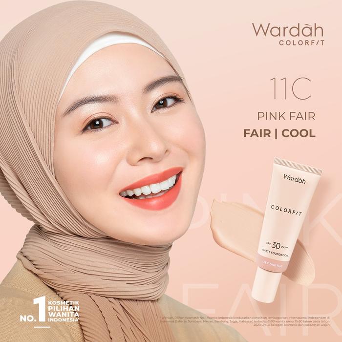 Gambar Wardah Colorfit Matte Foundation SPF 30 PA+++ | Alas Bedak Colorfit - 11C PINK FAIR dari Debelleza Shop undefined Tokopedia