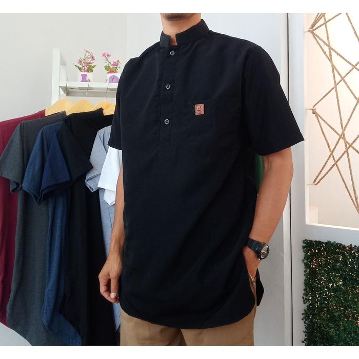 Gambar Koko Kurta Pria Pakistan Koko Santri Baju Santri Lengan Pendek Putih - Hitam, S dari Kaos Kurta Indo undefined Tokopedia