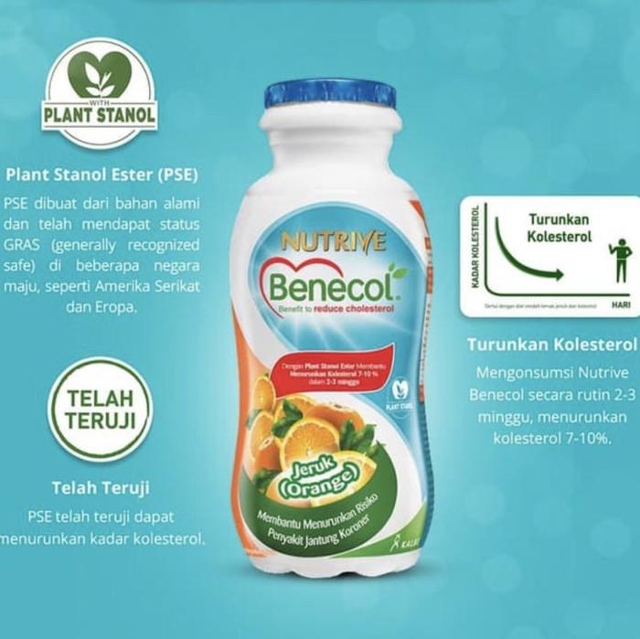 Gambar NUTRIVE BENECOL SATUAN 100 ml CARA ENAK TURUNKAN KOLESTEROL - ORANGE JERUK dari KUROGROSIR undefined Tokopedia