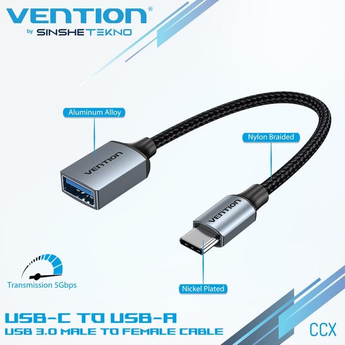 Gambar Vention Kabel OTG Micro Usb Micro b Type C Mini Usb 5 Pin - CCX Type C dari Vention Authorized Store undefined Tokopedia