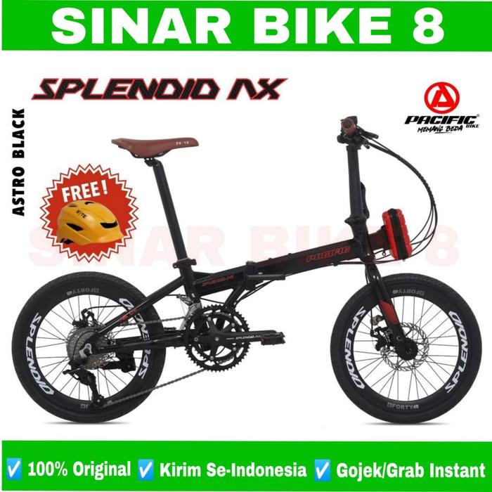 Gambar SEPEDA LIPAT 20 INCH PACIFIC SPLENDID AX 1 X 9 SPEED - Astro Black dari Toko Sepeda Sinar Bike 8 undefined Tokopedia