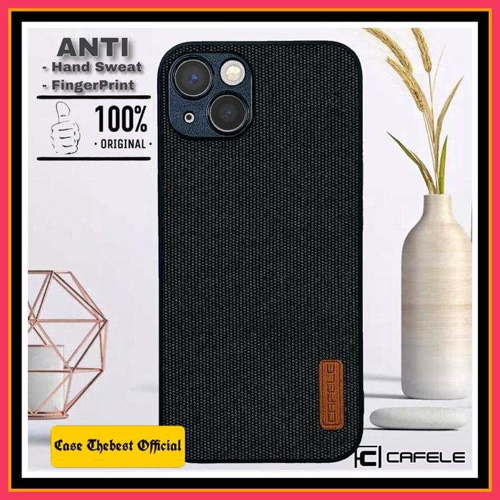 Gambar IPHONE 13 / PRO / MAX / MINI DENIM CAFELE ORIGINAL HARD CASE FABRIC - IPHONE 13 6.1, HITAM dari Case Thebest undefined Tokopedia