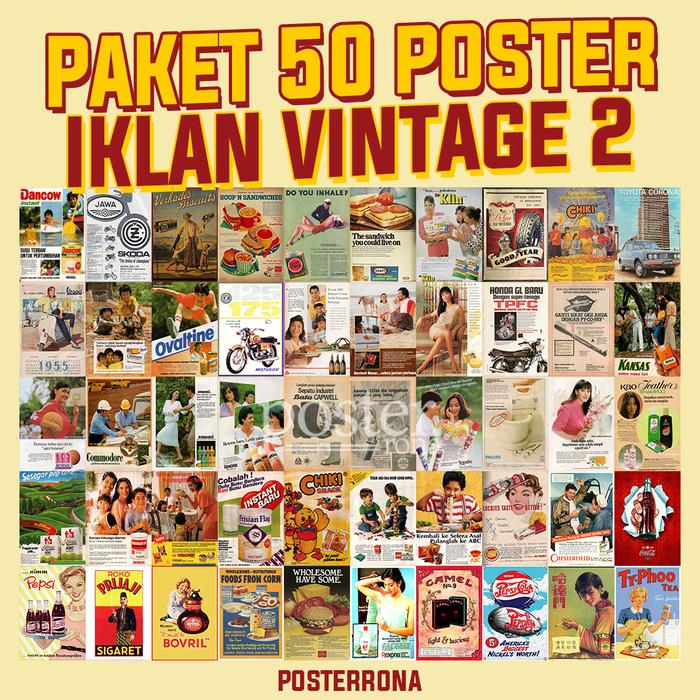 Gambar [50 PCS] POSTER IKLAN JADUL VINTAGE RETRO SERIES - IKLAN#2, A4 SIAP TEMPEL dari Posterrona undefined Tokopedia