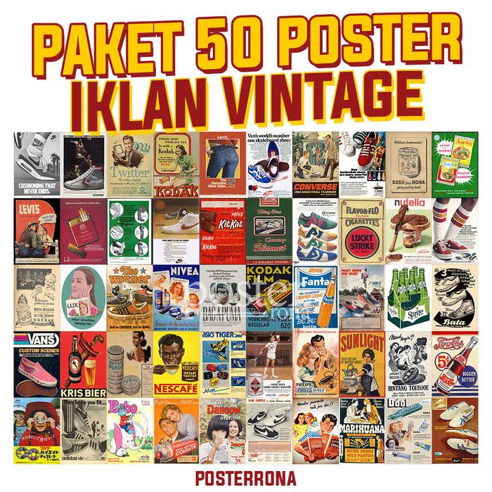 Gambar [50 PCS] POSTER IKLAN JADUL VINTAGE RETRO SERIES - IKLAN#1, A6 SIAP TEMPEL dari Posterrona undefined Tokopedia