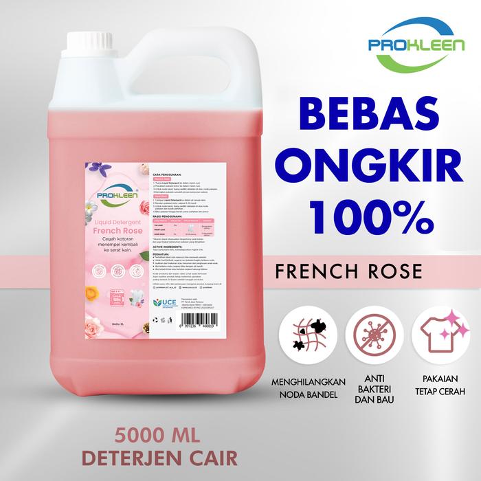 Gambar Deterjen Cair PREMIUM Laundry PROKLEEN 5L KONSENTRAT By TOKOPEDIA - Fresh Rose dari United Cleaning Official undefined Tokopedia