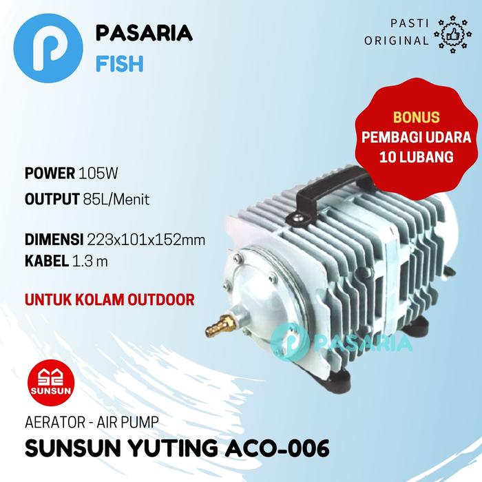 Gambar SUNSUN ACO 006 Aerator/Pompa Oksigen/Airator Kolam Ikan Outdoor 105W dari Pasaria undefined Tokopedia