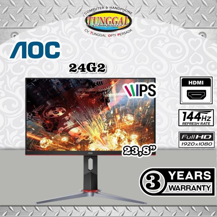 Gambar AOC 24G2 /70 23.8 inch Frameless Gaming Monitor FHD 144 1ms IPS 1080P dari Tunggal Computer Magelang undefined Tokopedia