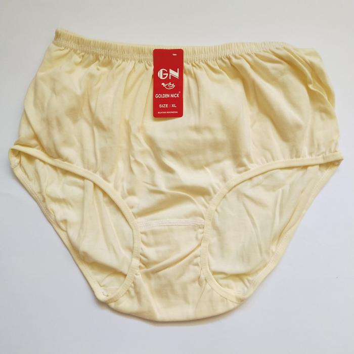 Gambar CD / Celana Dalam Wanita Golden Nick Polos Karet Lebar M, L, XL, XXL - Cream, XXL dari NextABC undefined 3 Tokopedia