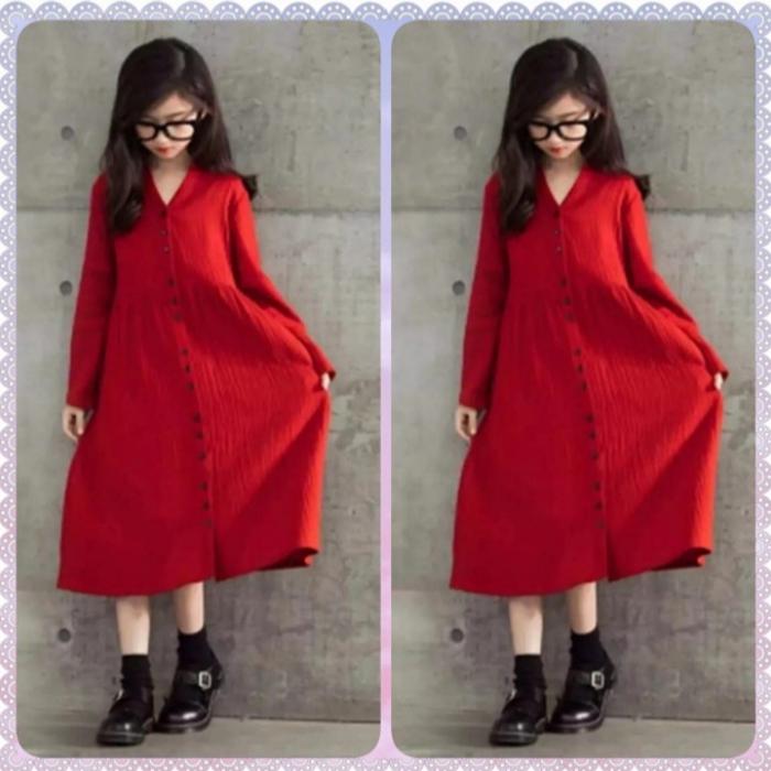 Gambar Dress Casual Anak Perempuan Tanggung Terbaru 2021Modis Trendi kekinian - Merah, 7-12 tahun dari Mia_official99 undefined Tokopedia