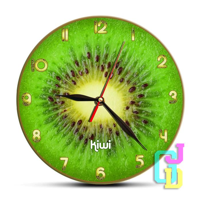 Gambar Jam Dinding Bulat Buah Buahan / Jam Dinding Kayu / Jam Dinding Unik - KIWI dari Raja Hiasan Dinding undefined Tokopedia