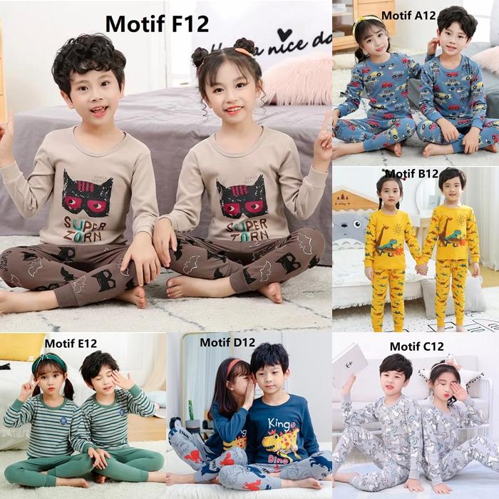 Gambar Piyama Anak Cowok Cewek Import 1 -- 12 Tahun Bisa COD - Motif F12, Size100 1-3Thn dari Berkualitas impor undefined Tokopedia
