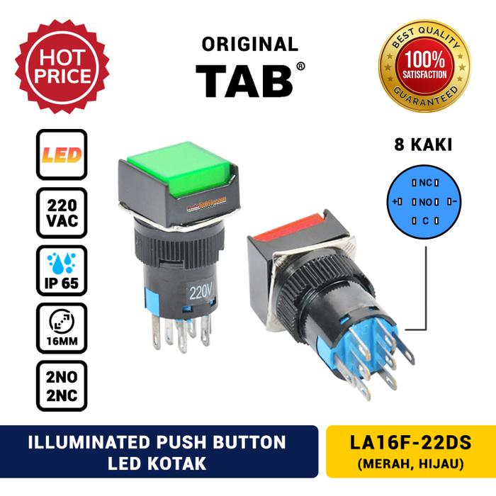 Gambar Push Button LED 16mm Push Lock 220 VAC Kotak LA16F-22DS TAB Murah - Merah dari INDOLISTRIK OFFICIAL TNG undefined Tokopedia