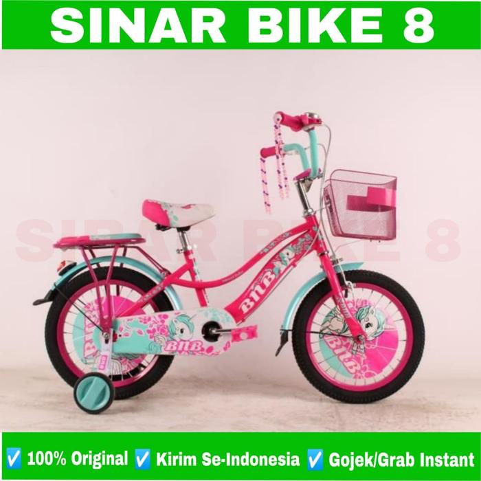 Gambar Sepeda Anak Perempuan BNB MINI UNICORN 12 16 18 Inch Keranjang 2-8 Th - Pink Metalic, 12 Inch dari Toko Sepeda Sinar Bike 8 undefined 5 Tokopedia