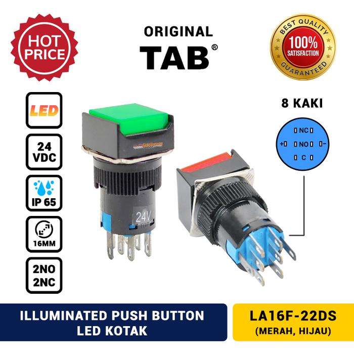 Gambar Push Button LED 16mm Push Lock 24 VDC Kotak LA16F-22DS TAB Murah - Merah dari INDOLISTRIK OFFICIAL TNG undefined Tokopedia