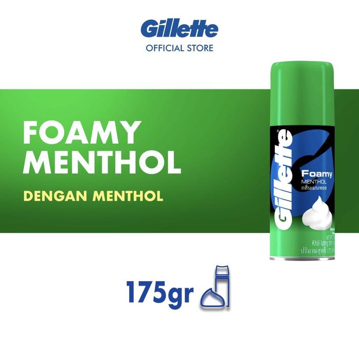 Gambar GILLETTE FOAMY MENTHOL LEMON LIME. Foam Shave Krim Alat Cukur 175 gr - MENTHOL dari COMETMART undefined Tokopedia