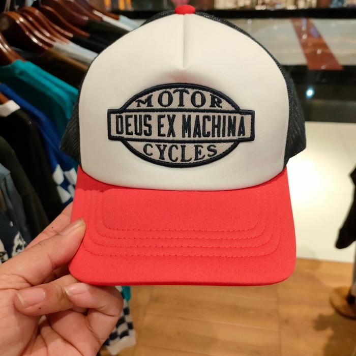 Gambar Topi Deus Motor Deus Ex Machina Original Red White Bestseller dari ImportHat undefined Tokopedia