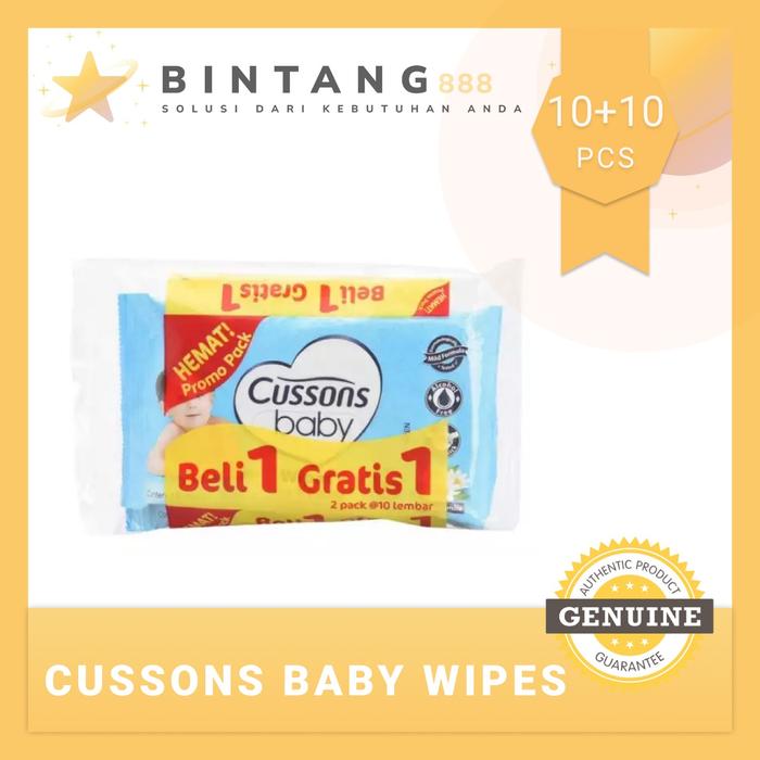 Gambar Cussons Baby Wipes 10s Buy 1 Get 1 Tisu Basah bayi - Biru dari bintang888 undefined Tokopedia