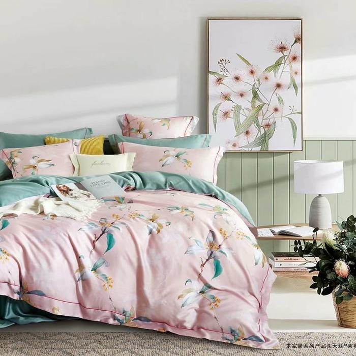 Gambar Sprei 180 x 200 x 38 tencel 60's - pink dari Sprei Sutra Organic Tencel 60S undefined Tokopedia