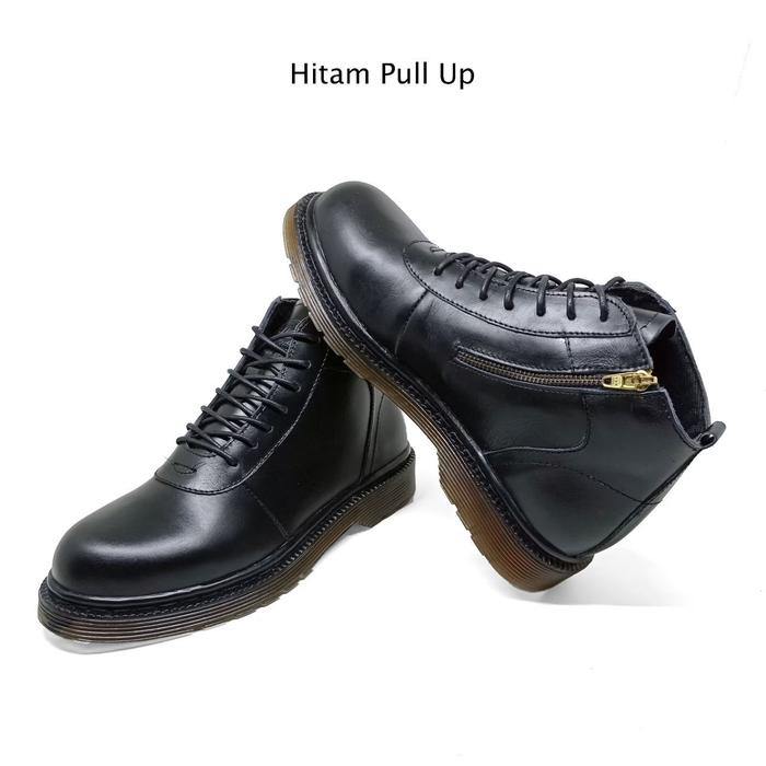 Gambar Sepatu Pria Boots Kulit Aloof Zippo Resleting Sol Docmart Original - Hitam, 43 dari cheaps shoes undefined Tokopedia