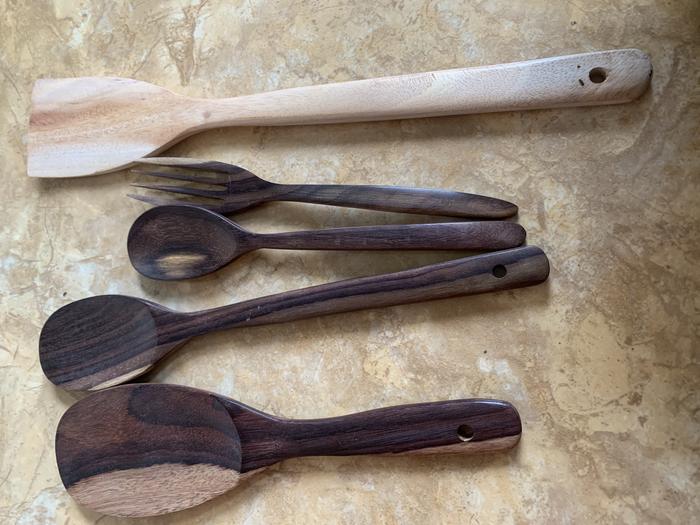 Jual Set perkakas dapur alat makan kayu sendok garpu centong spatula kayu -  Kota Malang - Calories Snack | Tokopedia