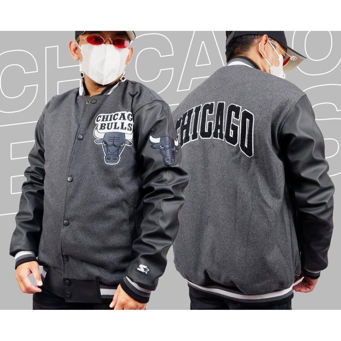 Jual VARSITY JAKET WOOL LEATHER NBA 