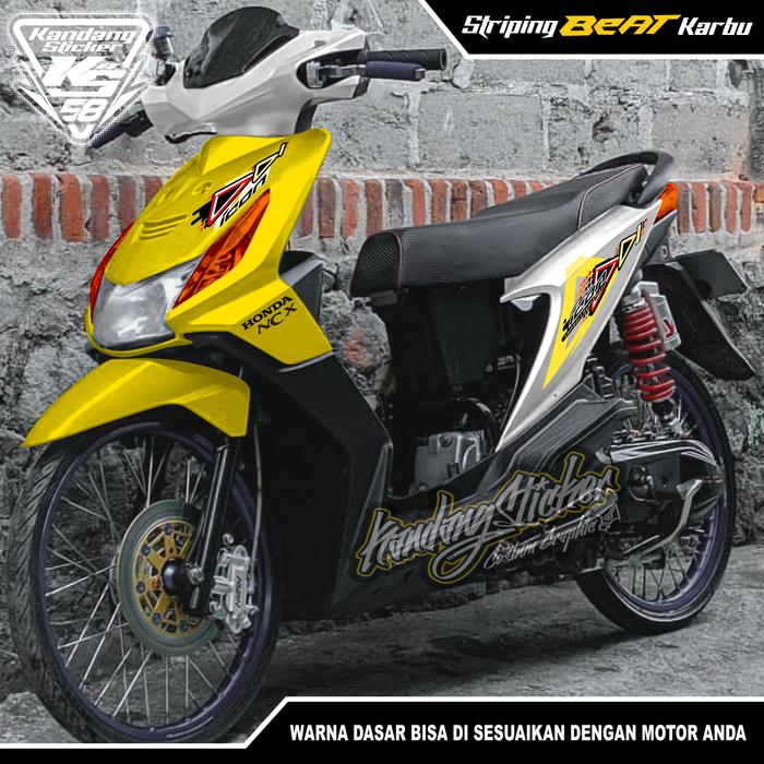 Gambar Striping Beat Karbu Icon NCX Thailand KandangSticker - Kuning Putih dari KandangSticker undefined Tokopedia